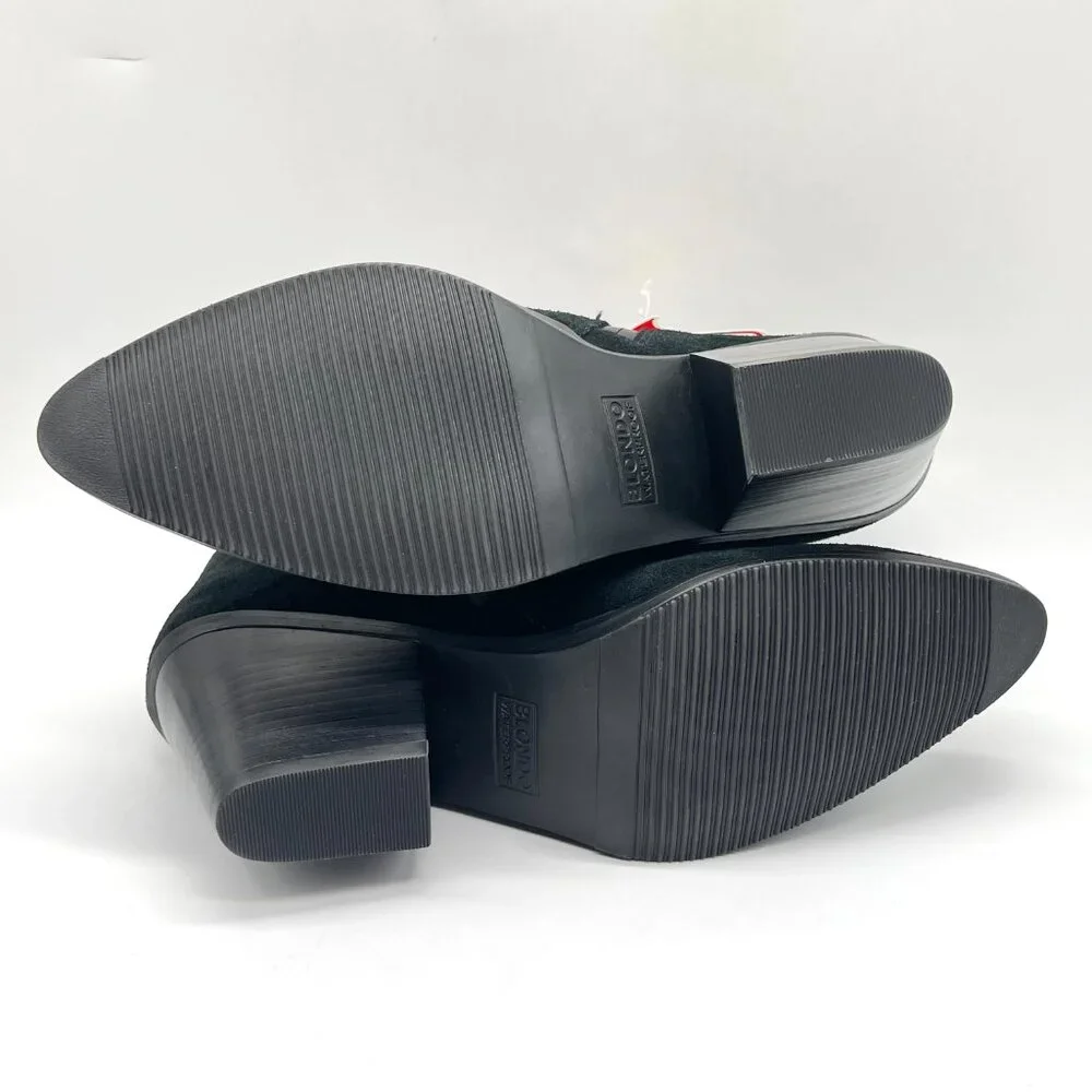 Blondo Womens Size 7 7M Noel Black Suede‎ Leather Waterproof Ankle Boots Shoes